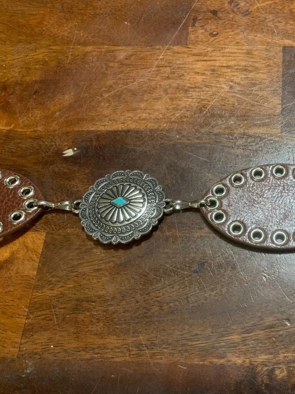 Silver Tone and Faux Turquoise Belt
